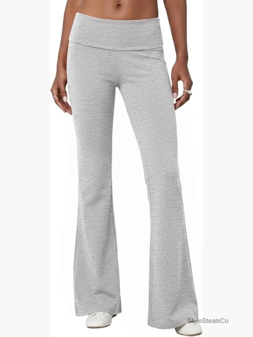 Fold Over Flare Leggings Yoga Pants Y2k Lounge Sweatpants Athletic Joggers